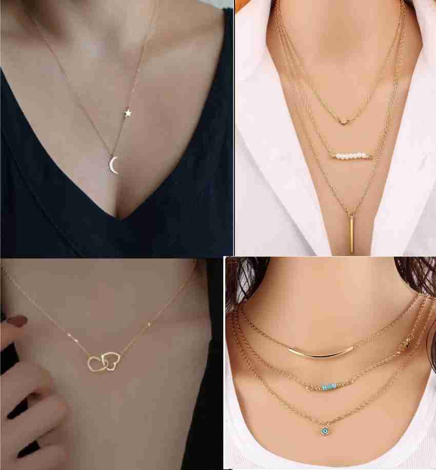 Olbye Layered V Necklace Choker V Shaped Necklace Gold Layering Necklace  Jewelry for Women and Girls (Style 1) : Buy Online at Best Price in KSA -  Souq is now : Fashion