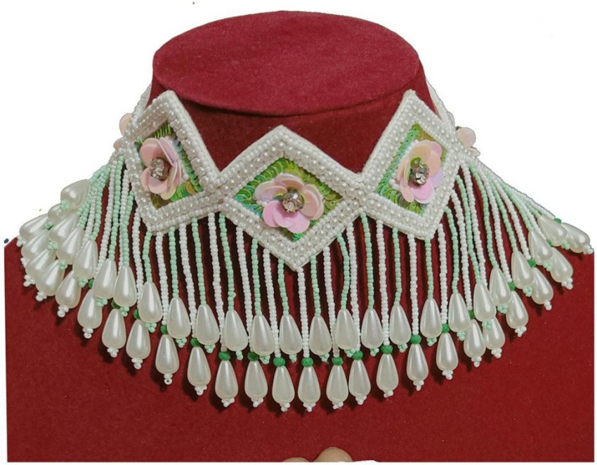 VAMA Embroidery Zari Work Pink Colour Cloth Choker Necklace for Women Girls  & ladies Crystal Fabric Choker Price in India - Buy VAMA Embroidery Zari  Work Pink Colour Cloth Choker Necklace for