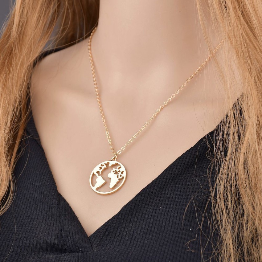 Fashion Long Necklace Coin Pendant Necklaces Hollowed Out Chain