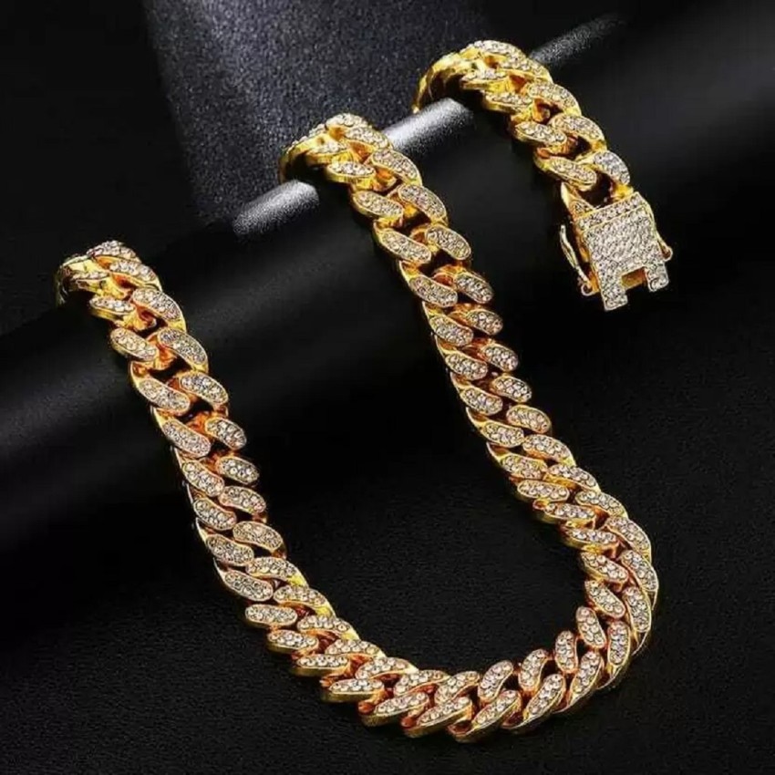 KRYSTALZ Mc Stan Hindi Pendant Cuban Link Necklace Iced Out Chain Miami Hip  Hop Jewelry Cubic Zirconia Gold-plated Plated Stainless Steel Necklace  Price in India - Buy KRYSTALZ Mc Stan Hindi Pendant