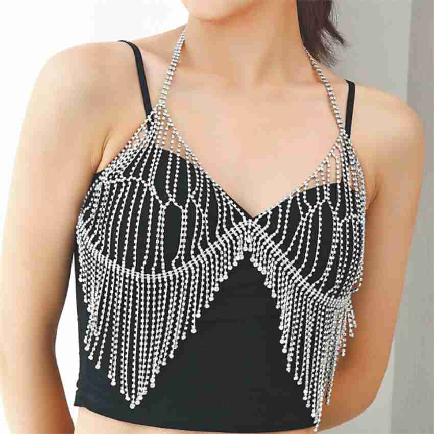 FEMNMAS Silver Rhinestone Layered Bra Chain For Women Crystal Silver Plated  Alloy Layered Price in India - Buy FEMNMAS Silver Rhinestone Layered Bra  Chain For Women Crystal Silver Plated Alloy Layered Online