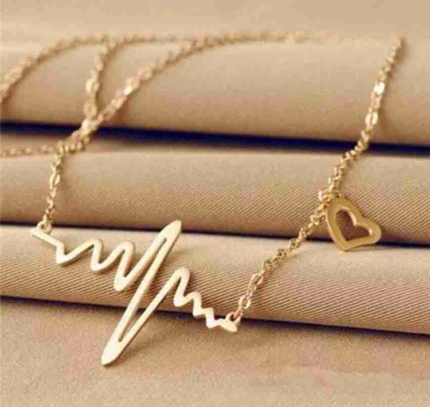 Heartbeat shaped stainless steel necklace store