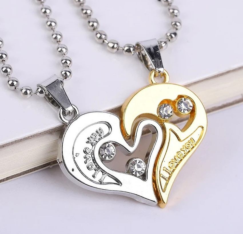 Silver broken heart pendant top