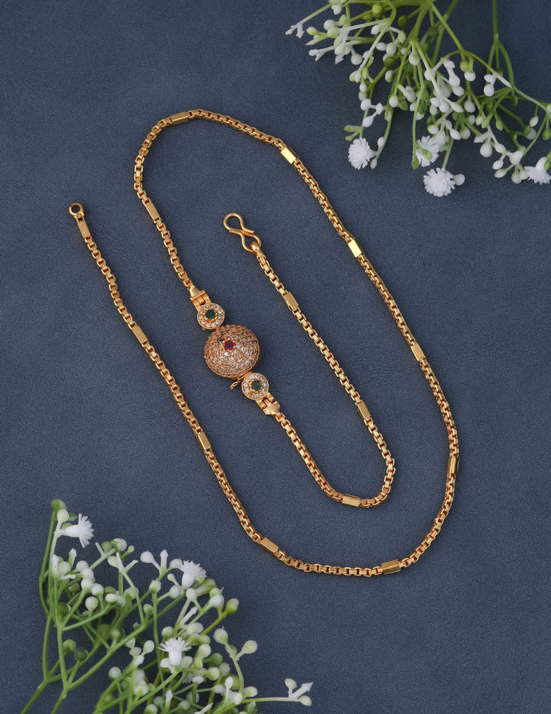Diamond mugappu thali chain top