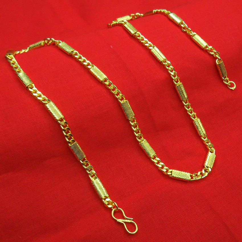 Maalgodam 21 Inches 17 Grams Golden Chain for Men Heavy Chain for Boy s Gold Chain for Men Gold plated Plated Metal Alloy Chain Price in India Buy Maalgodam 21 Inches 17 Grams Golden Chain for Men Hea...