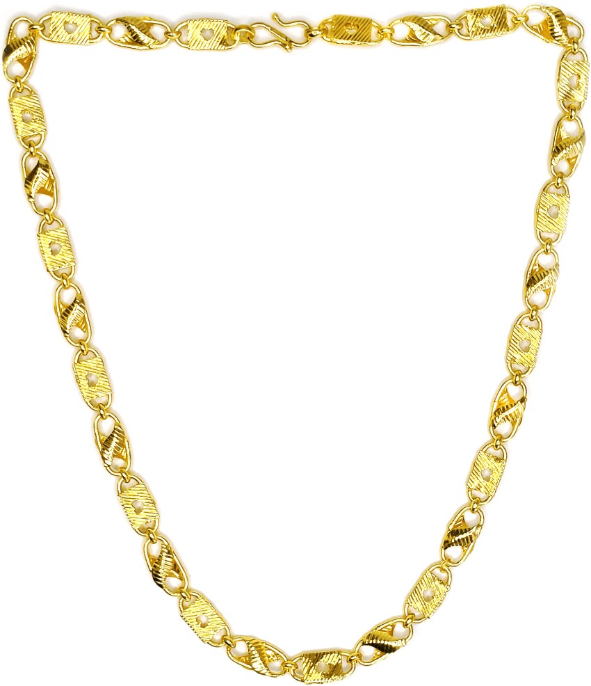 Impressive Stylish Double Curb Micro Men & Boys Gold-Plated Chain