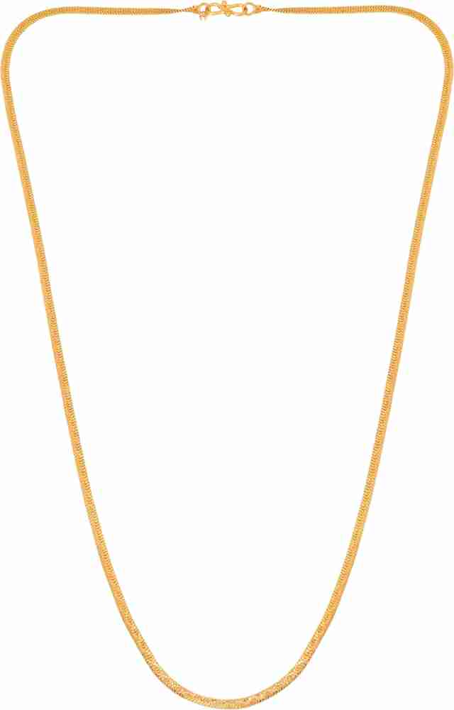 Memoir 24KT Gold plated Snake design flat chain necklace for Men