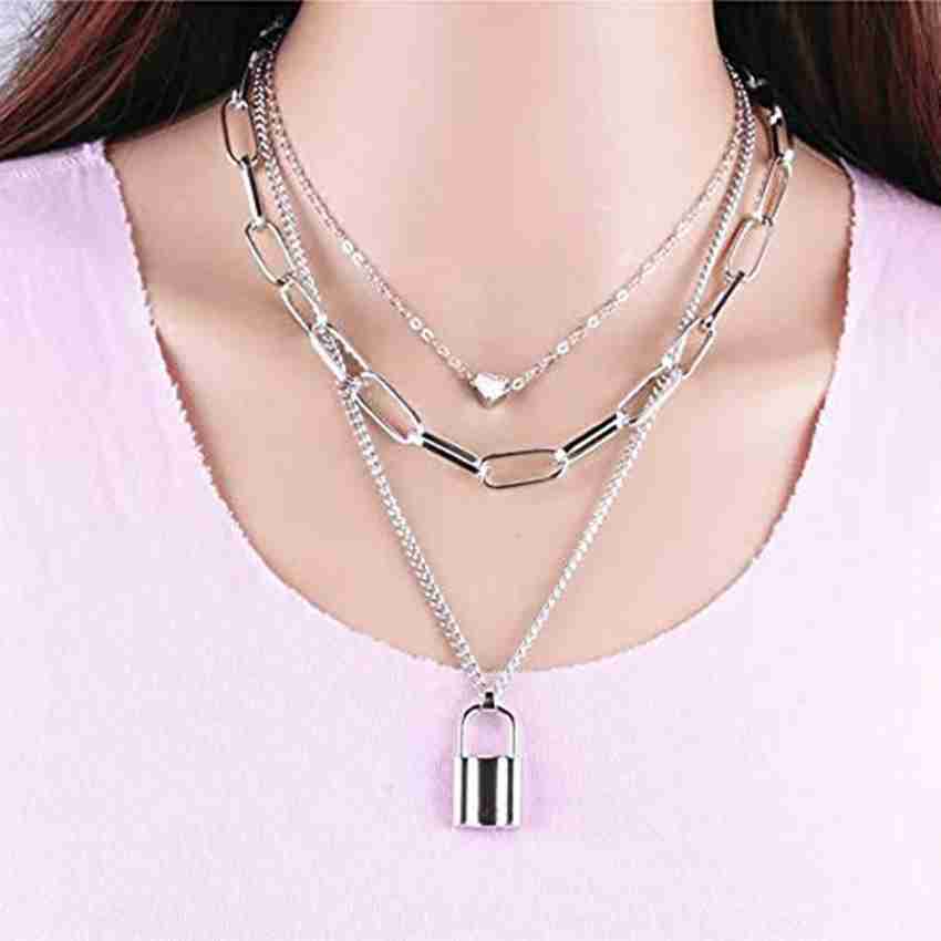 Emo Layered Chain Choker Collar Necklace