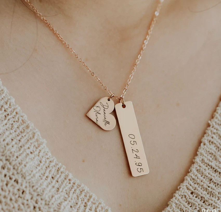 Engraved necklace best sale photo