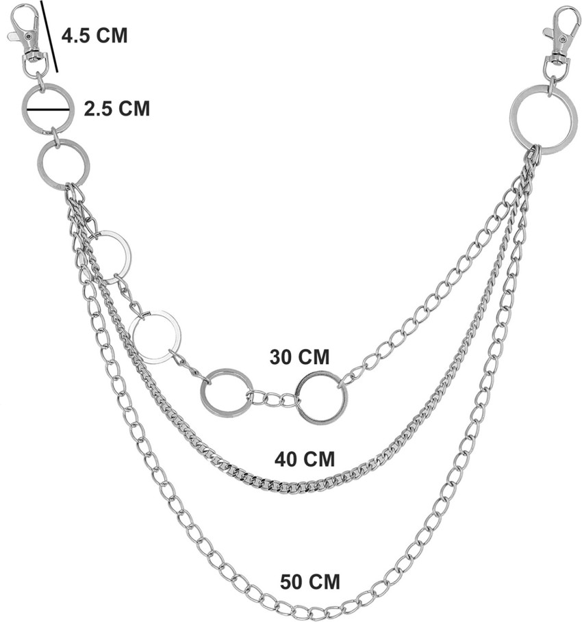 Its 4 You Jean Chain,Multi Layer Chain With Ring,Side Pants Chain For Womens  And Mens Sterling Silver Plated Stainless Steel Chain Price in India - Buy  Its 4 You Jean Chain,Multi Layer