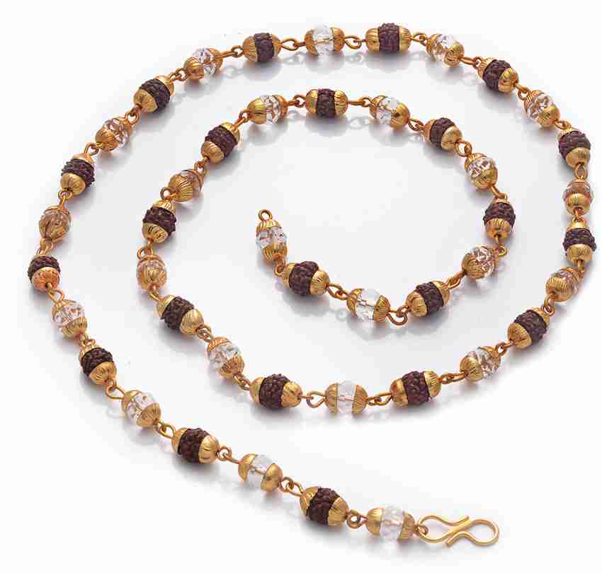 Sphatik mala hot sale with gold