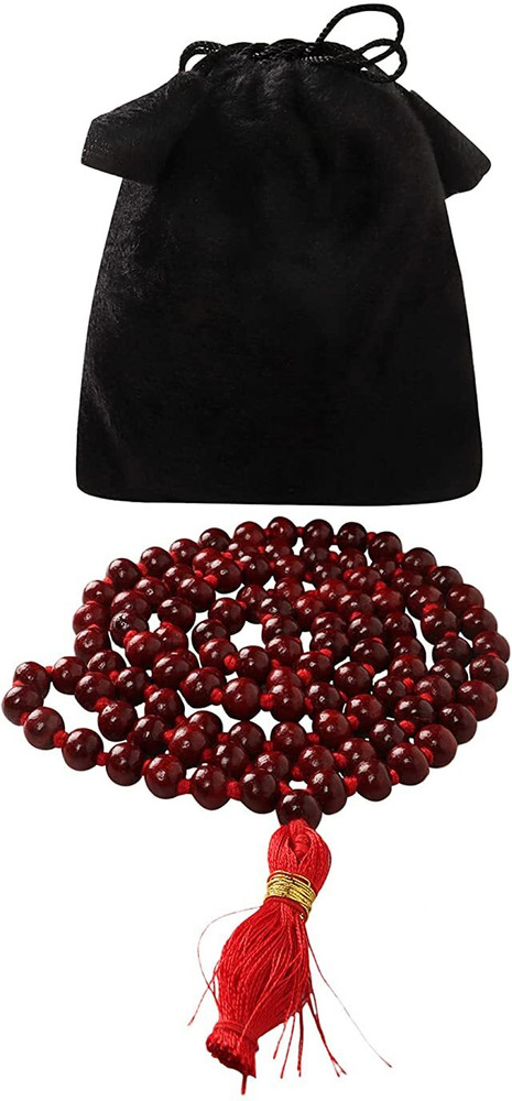 Rosewood Bracelet Mala with capped pearl guru bead purified  blessed mala   Mala bracelet Bracelets Pearls