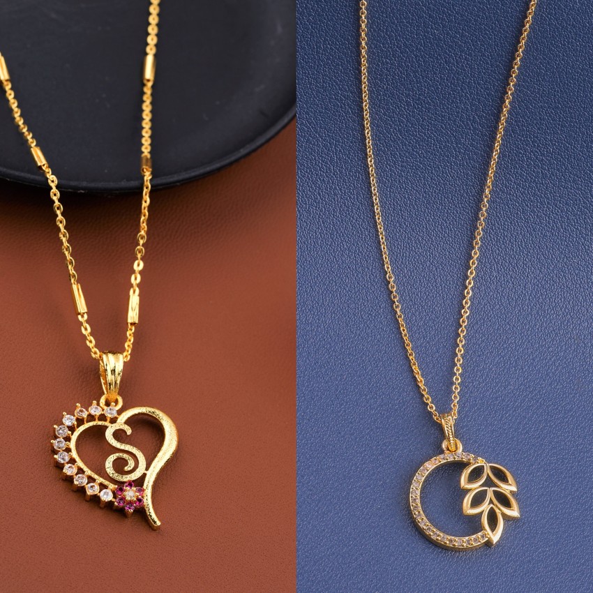 2pcs/set Heart Shaped Letter H Detail Bracelet & Necklace Set
