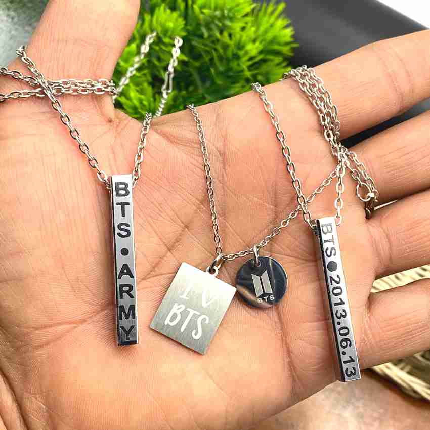 accessoo Trending BTS Locket Pendant Bracelet Combo For BTS Boys