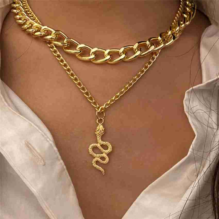 Metal Ladies Vintage Gift Gold Jewelry Multi-Layer Necklace Love