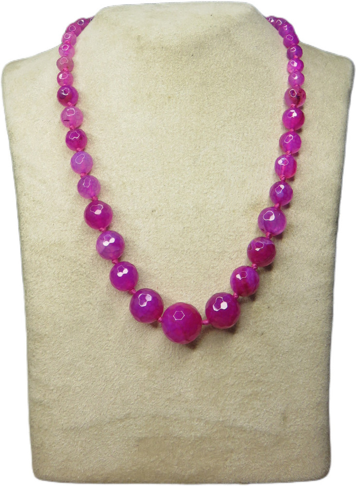 Magenta beads necklace discount