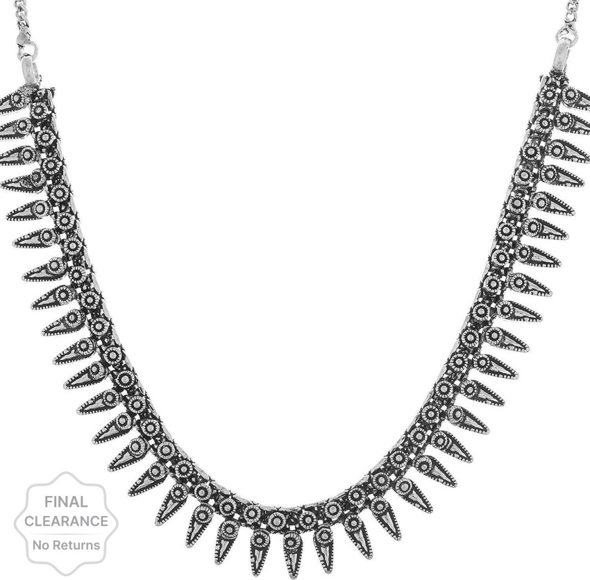 Flipkart black store metal necklace