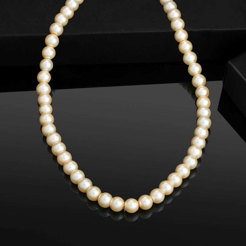 Yellow pearl necklace on sale