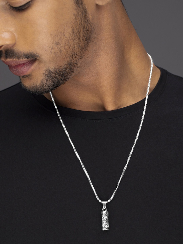 Roadster Roadster Mens With A Cylindrical Pendant Design. Silver Plated Alloy Chain Set Price in India Buy Roadster Roadster Mens With A Cylindrical Pendant Design. Silver Plated Alloy Chain Set Onlin...