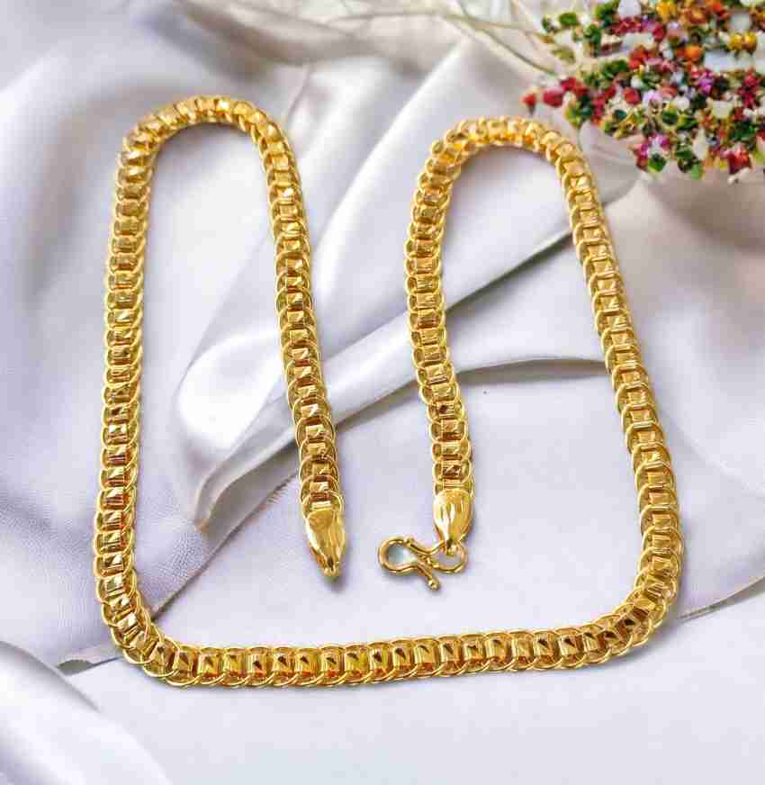 WIDOWCREATIONS One Gram Gold Plated Trendy Real Gold Designer Chain For Men  And Boy 20 Inch Gold-plated Plated Brass Chain Price in India - Buy  WIDOWCREATIONS One Gram Gold Plated Trendy Real