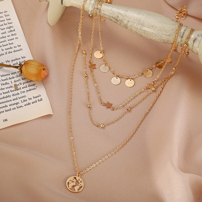 Jewels Galaxy Layered Necklace Gold plated Plated Alloy Necklace