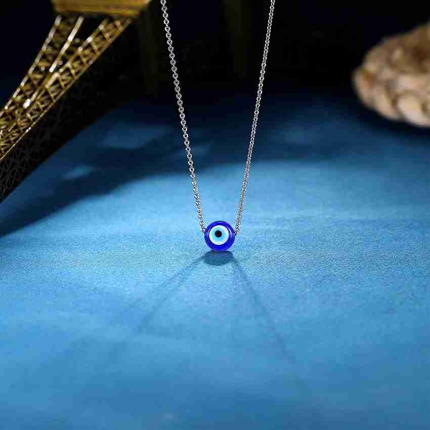 Turkish eye top necklace silver