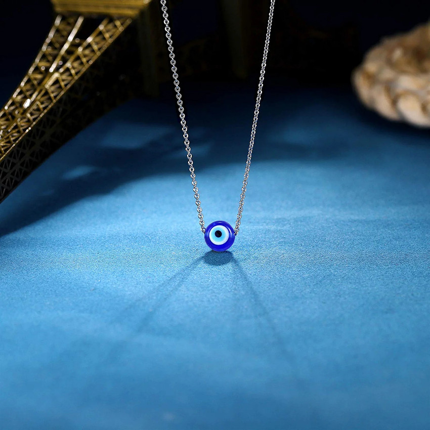 Blue eye necklace hot sale silver