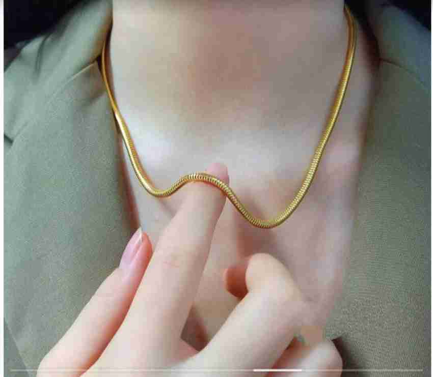 RAMANYA Fashion snake chain. Golden necklace chain for girls. Alloy Chain Price in India Buy RAMANYA Fashion snake chain. Golden necklace chain for girls. Alloy Chain Online at Best Prices in