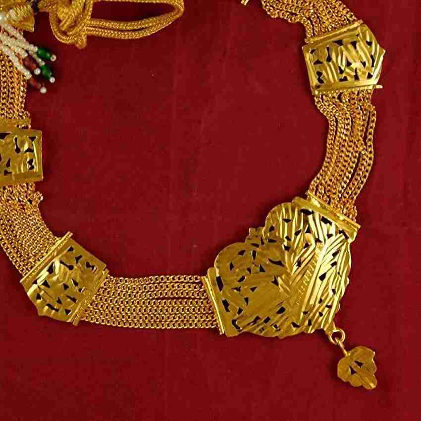 SMARNN Gold Plated Sita Rani Haar Neckalce with Dori and Earrings