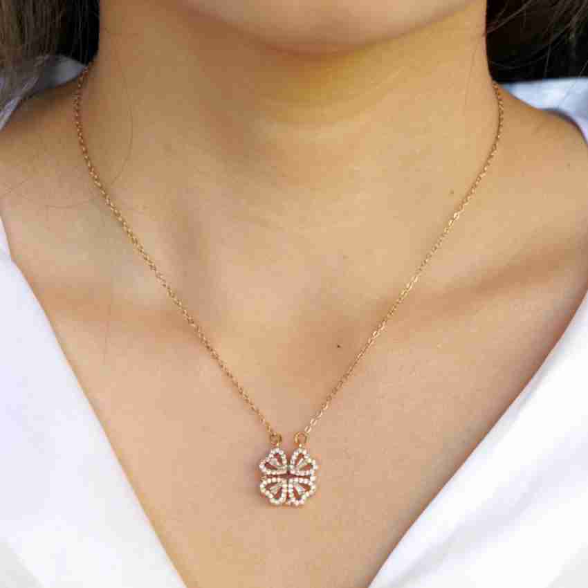 Four Leaf Clover Necklace - Heart Pendant – Sutra Wear