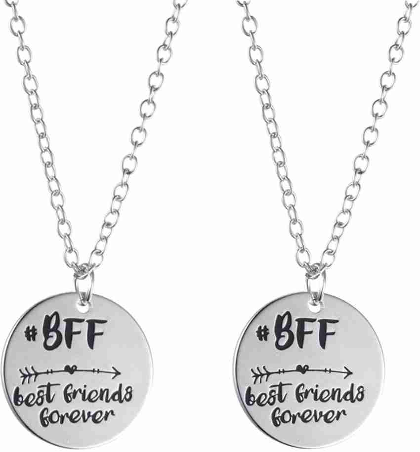 Best Friend Necklace - silver heart locket/quote saying/silver initial –  Constant Baubling