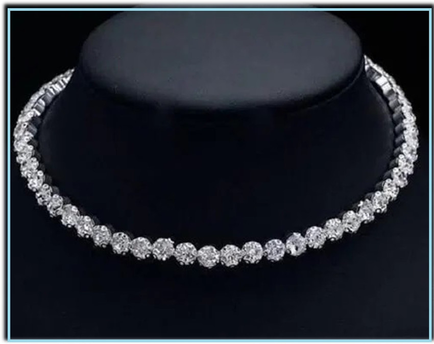 Wide diamond choker on sale