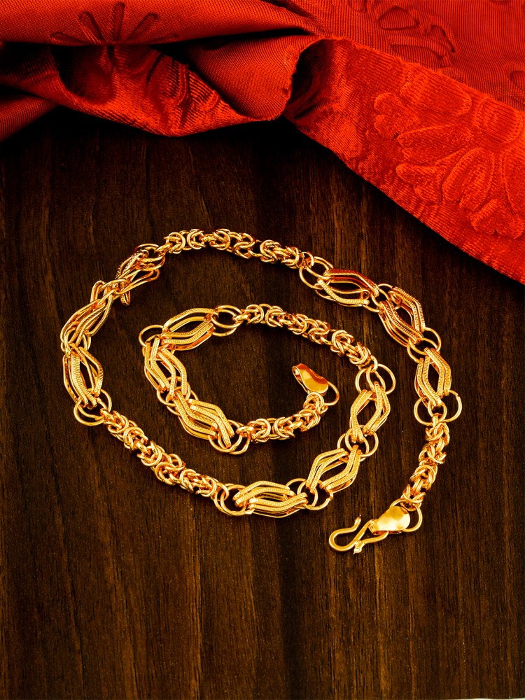 MEENAZ chain for boys gold chain for men neck chain necklace heavy golden  stylish party Titanium, Gold-plated Plated Metal, Brass, Copper, Alloy,  Stainless Steel Chain Price in India - Buy MEENAZ chain