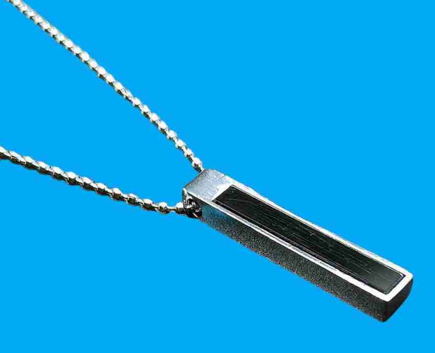Dynamic Retail Global Vertical Bar Chain Cuboid Stick Locket Pendant  Necklace Fashion vm583 Sterling Silver Plated Stainless Steel Necklace Set  Price in India - Buy Dynamic Retail Global Vertical Bar Chain Cuboid