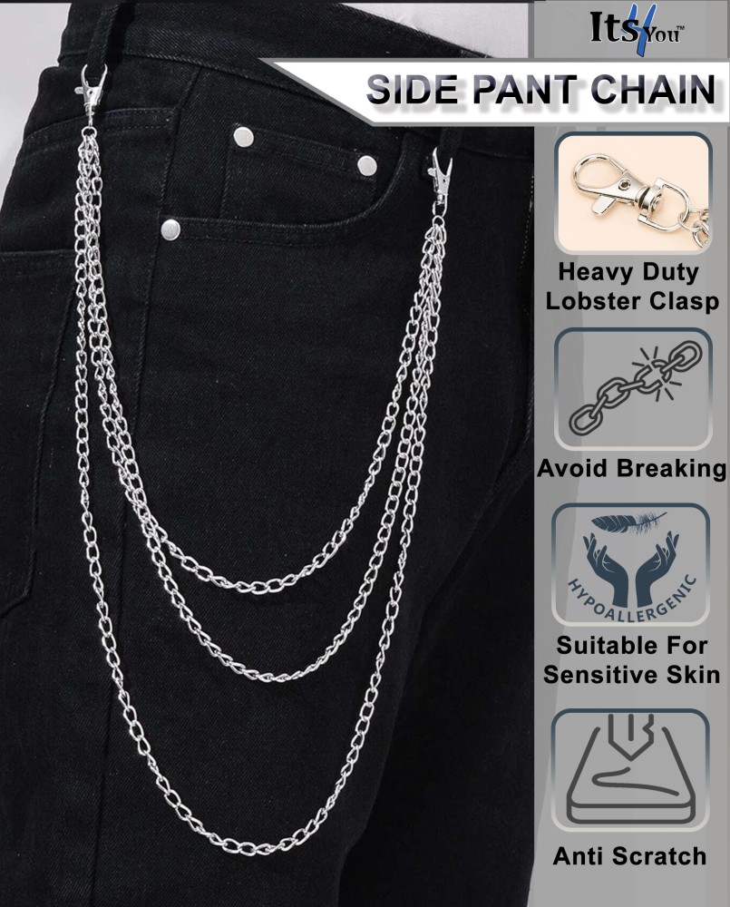 Its 4 You Hip Hop Jean Chain,Punk Pant Chain,Jean Chain,Two Layer (For  Womens And Mens) Sterling Silver Plated Stainless Steel Chain Price in  India - Buy Its 4 You Hip Hop Jean