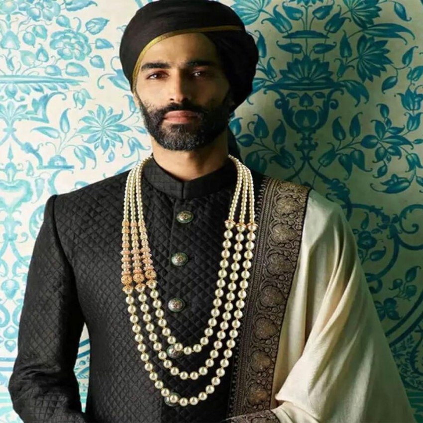 Sherwani on sale with necklace