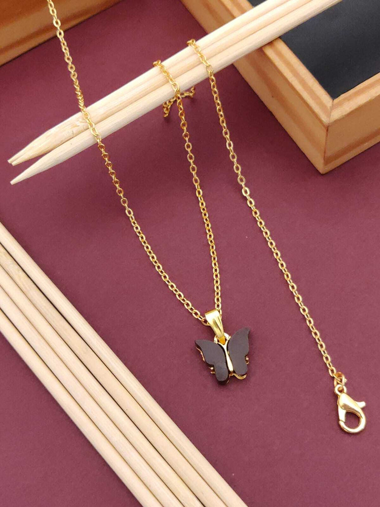 Gold chain with butterfly pendant online