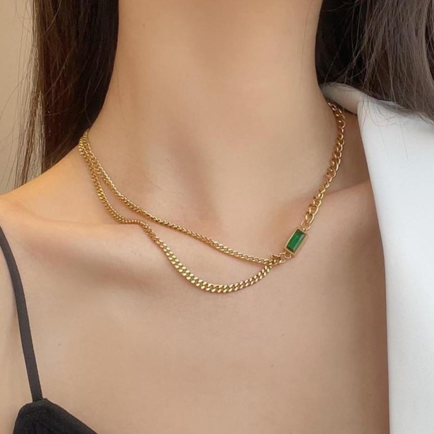 Green hot sale neck chain