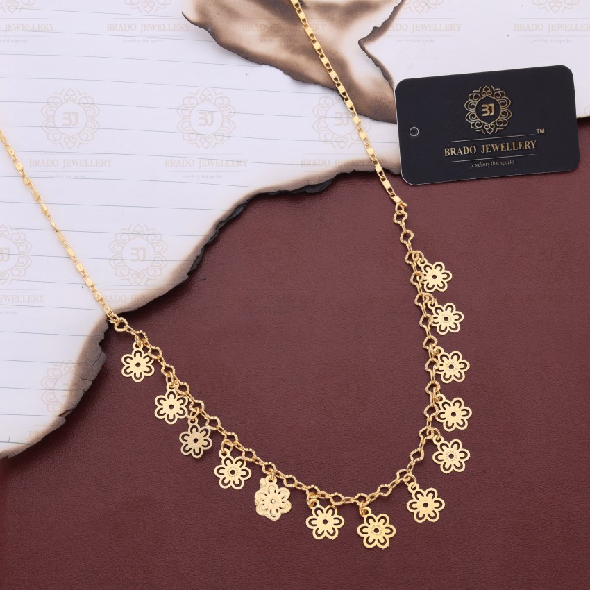 DIMIKI GOLD Plated Micro Polish Necklace Chain For Girls And Women