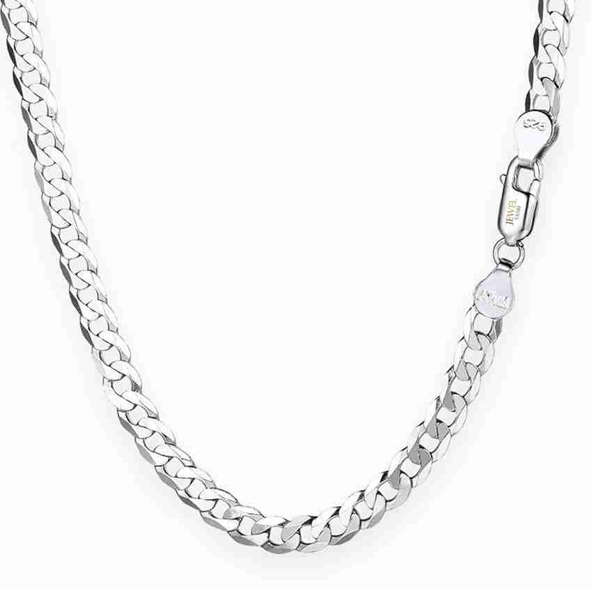 Tathastu Pure 925 Sterling Silver Italian Curb Chain Necklace ACPL