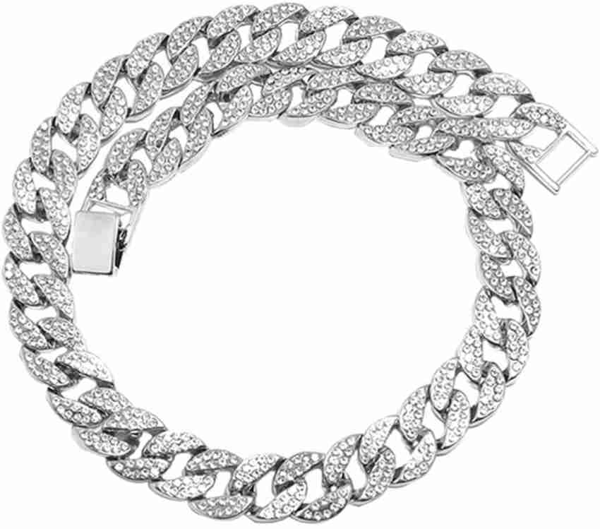 King Ice Diamond Cut 20 Silver Miami Cuban Link Chain