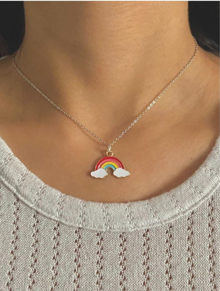 Girls rainbow necklace store