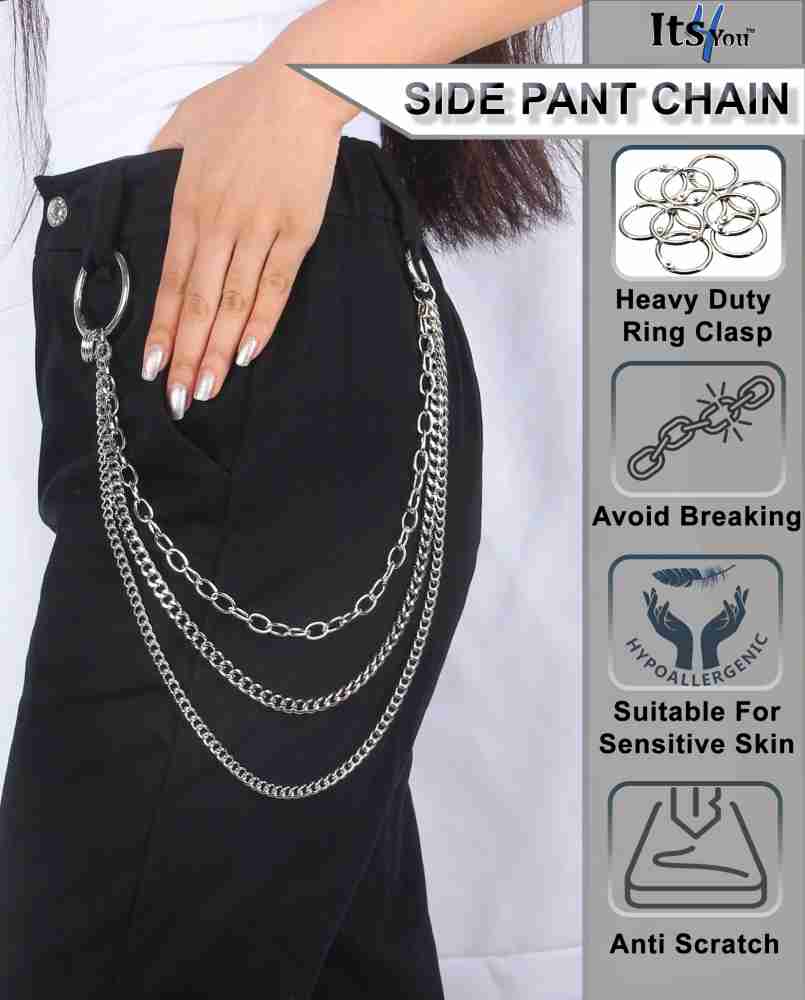 Its 4 You Side Pants Chain,Punk Jean Chain,Multi Layer Chain For Womens And  Mens Sterling Silver Plated Stainless Steel Chain Price in India - Buy Its  4 You Side Pants Chain,Punk Jean