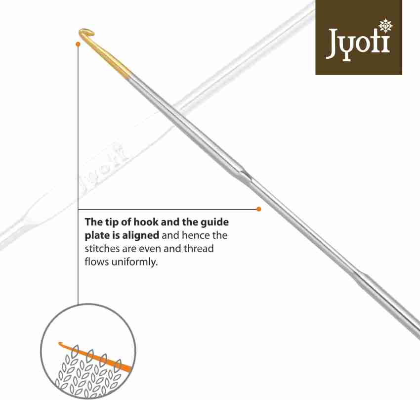 Jyoti Crochet Hooks - Steel (Gold Point) (1 Piece of 5 Inch / 12cm of Size  5 in a Card) Hand Sewing Needle Price in India - Buy Jyoti Crochet Hooks 