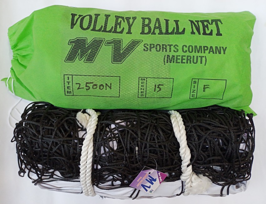 MV Sports Vollyball Net Heavy Black Nylon, 3 side heavy tetron