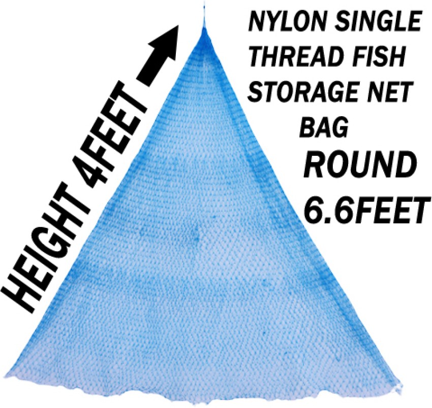 PURKAIT FISHNET NYLON SINGLE THREAD FISH STORAGE NYLON NET BAG HEIGHT 4F,  ROUND 6.6F. Fishing Net - Buy PURKAIT FISHNET NYLON SINGLE THREAD FISH  STORAGE NYLON NET BAG HEIGHT 4F, ROUND 6.6F.