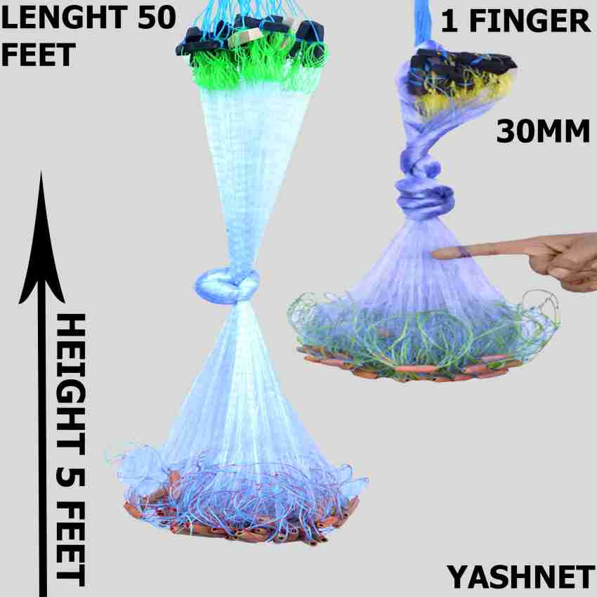 YASHNET 1 FINGER GILLNET 25MM HOLE SIZE 50TO60 FEET LENGTH Fishing Net -  Buy YASHNET 1 FINGER GILLNET 25MM HOLE SIZE 50TO60 FEET LENGTH Fishing Net  Online at Best Prices in India - Fishing