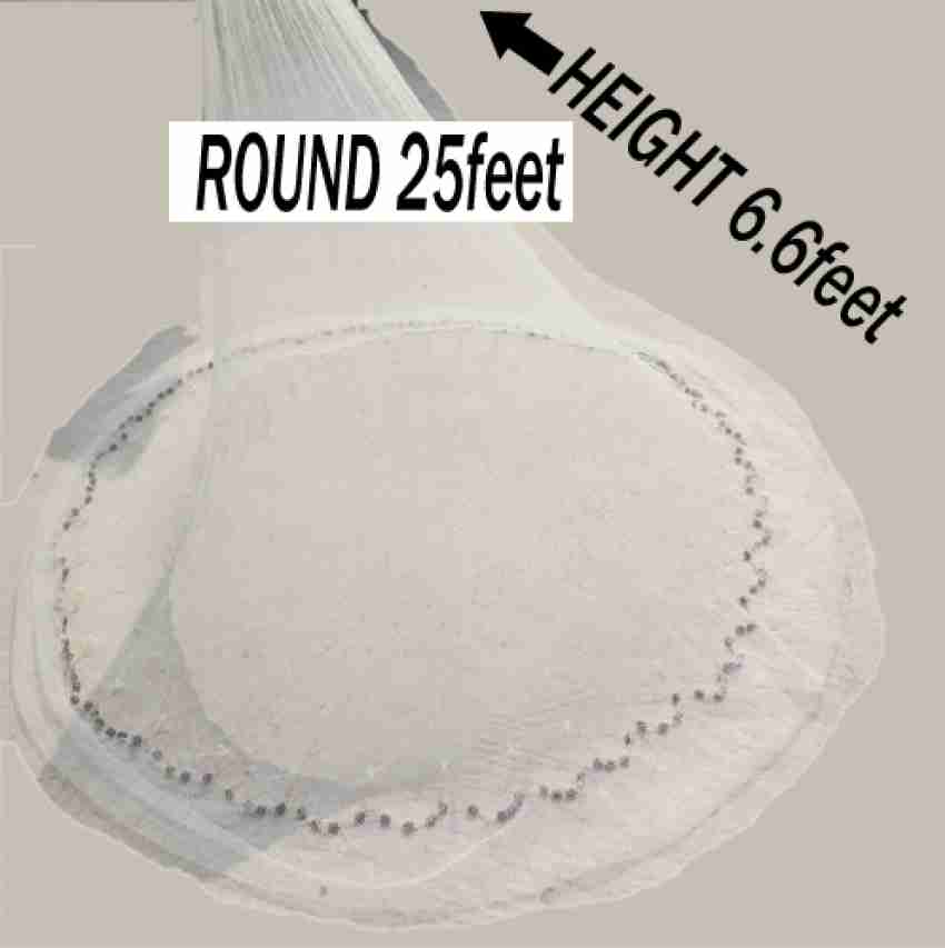 Buy PURKAIT Fishnet CAST Fishing NET 6mm MESH,Iron Sinker, Height 10feet,  Round 44feet, Weight 3.5kg Fishing Net (White) Online at Low Prices in  India 