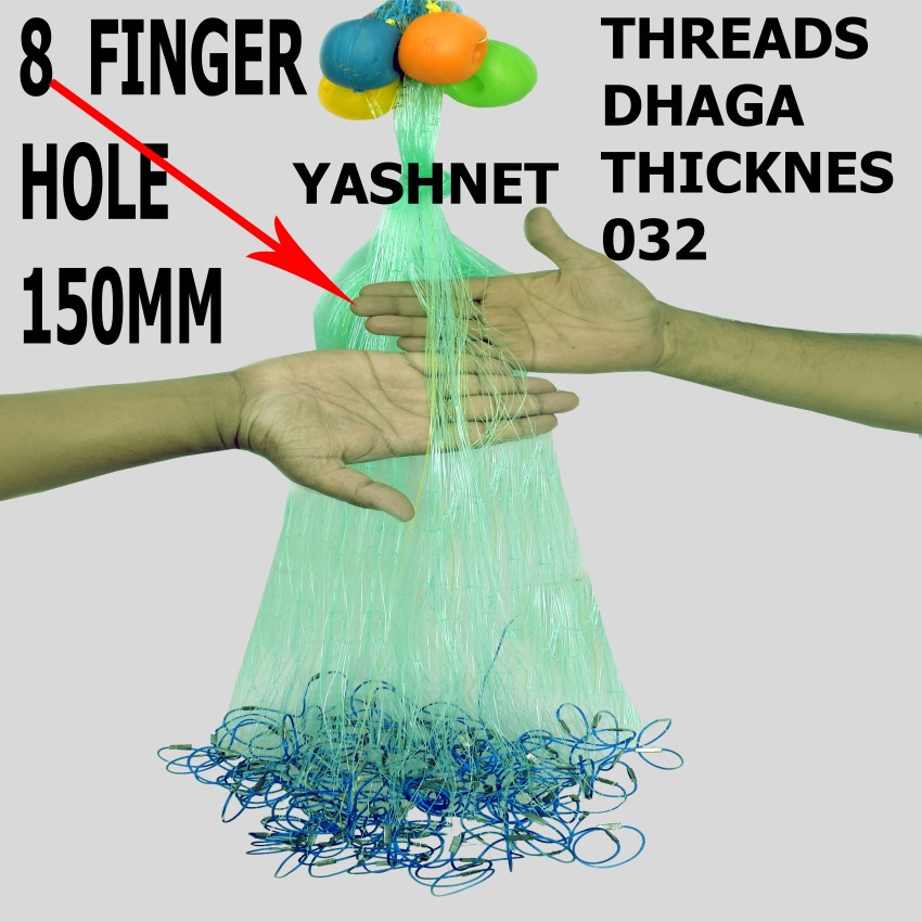 2 finger 150 feer length 4 feet height fishing Gill net ( 150 feet length  and 2 finger/45mm hole size ) net for medium size fish