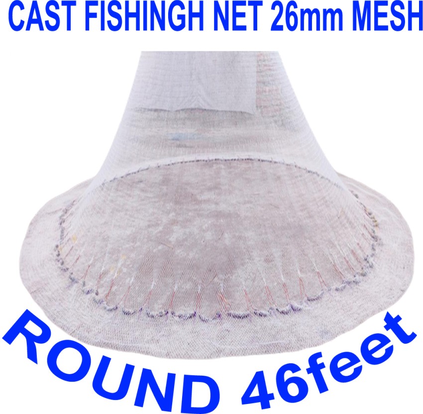PURKAIT FISHNET CAST HAND NET 20mm MESH,WEIGHT 3.5kg,10ft HEIGHT